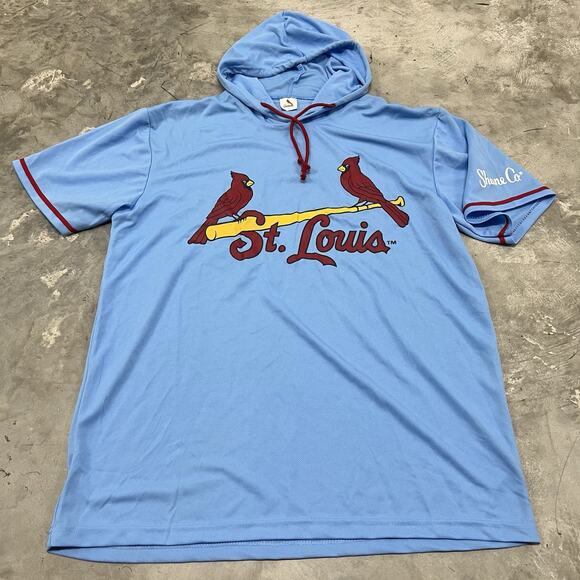 St. Louis Cardinals Logo Hoodie Shane Co. Practice S/S Pullover XL Blue/Red MLB - Picture 1 of 5